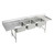 Elkay Rigidbilt Stainless Steel 115-1/2" x 29-3/4" x 14" Floor Mount, Triple Compartment Scullery Sink w/ Drainboard - RNSF8372LR4