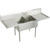 Elkay Weldbilt Stainless Steel 96" x 27-1/2" x 14" Floor Mount, Double Compartment Scullery Sink with Drainboard - WNSF8248LR2