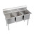Elkay Dependabilt Stainless Steel 81" x 29-13/16" x 43-3/4" 18 Gauge Three Compartment Sink with Stainless Steel Legs - E3C24X24-0X