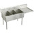 Elkay Weldbilt Stainless Steel 79-1/2" x 27-1/2" x 14" Floor Mount, Triple Compartment Scullery Sink with Drainboard - WNSF8354R4