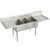 Elkay Sturdibilt Stainless Steel 108" x 27-1/2" x 14" Floor Mount, Triple Compartment Scullery Sink with Drainboard - SS8360LR4