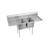 Elkay Dependabilt Stainless Steel 74" x 29-13/16" x 43-3/4" 16 Gauge Two Compartment Sink w/ 18" Left and Right Drainboards and Stainless Steel Legs - 14-2C18X24-2-18X