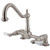 Kingston Brass Two Handle Widespread Bridge Deck Mount Kitchen Faucet - Satin Nickel KS1148PL