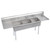 Elkay Dependabilt Stainless Steel 104" x 25-13/16" x 43-3/4" 16 Gauge Three Compartment Sink w/ 20" Left and Right Drainboards & Stainless Steel Legs - 14-3C20X20-2-20X