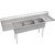 ELKAY  E3C24X24-2-24X Dependabilt Stainless Steel 124" x 29-13/16" x 43-3/4" 18 Gauge Three Compartment Sink w/ 24" Left and Right Drainboards & Stainless Steel Legs