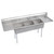 ELKAY  3C24X24-2-24X Dependabilt Stainless Steel 124" x 29-13/16" x 44-3/4" 16 Gauge Three Compartment Sink w/ 24" Left and Right Drainboards & Stainless Steel Legs