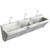 Elkay Stainless Steel 90" x 23" x 26", Wall Hung Triple Station Surgeon Scrub Sink Kit - EWSF39026SACC