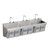 Elkay Stainless Steel 90" x 23" x 26", Wall Hung Triple Station Surgeon Scrub Sink Kit - EWSF39026KWSC