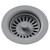 Elkay Polymer Drain Fitting with Removable Basket Strainer and Rubber Stopper -Greystone - LKQS35GS