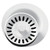 Elkay Polymer 3-1/2" Disposer Flange with Removable Basket Strainer and Rubber Stopper -White - LKQD35WH