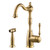 HamatUSA  NOSP-4000 BB Traditional Brass Single Lever Faucet with Side Spray in Brushed Brass