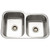HamatUSA Undermount Stainless Steel 60/40 Double Bowl Kitchen Sink, Small bowl Right - 31 1/2 x 20 3/16 inches - VIT-3221DR-1