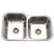 HamatUSA Undermount Stainless Steel 60/40 Double Bowl Kitchen Sink, Small Bowl Right - 31 1/2 x 20 3/16 inches - CLA-3221DR-1