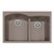 HamatUSA Topmount Double Bowl Granite Kitchen Sink, Taupe - 33 x 22 inches - SIO-3322DATR-TA