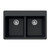 HamatUSA  SIO-3322DT-BL Granite Topmount 50/50 Double Bowl Kitchen Sink, Black