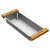 Elkay Crosstown Stainless Steel 16-7/8" x 6-3/4" x 3-1/8" Colander with Wood Handles - LKC0717SS