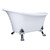 Kingston Brass Aqua Eden VTND512824WAC1 51-Inch Acrylic Clawfoot Tub, No Faucet Drillings, White - Polished Chrome