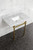 Kingston Brass KVBH3022M8SQ7 Addington 30" Console Sink with Brass Legs (8-Inch, 3 Hole), Marble White/- Brushed Brass
