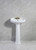 Kingston Brass Fauceture VPB2034 Stuart 20" Ceramic Pedestal Sink (4-Inch, 3 Hole), - Glossy White