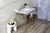 Kingston Brass LMS3022M8SQ7 Habsburg 30" Carrara Marble Console Sink with Brass Legs, Marble White/- Brushed Brass