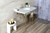 Kingston Brass LMS3622M87 Habsburg 36" Carrara Marble Console Sink with Brass Legs, Marble White/- Brushed Brass