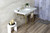 Kingston Brass LMS3622M8SQ7 Habsburg 36" Carrara Marble Console Sink with Brass Legs, Marble White/- Brushed Brass