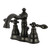 Kingston Brass Fauceture FSC1600ACL American Classic 4 in. Centerset Bathroom Faucet with Brass Pop-Up, - Matte Black