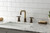 Kingston Brass KS1413CG Fuller Widespread Bathroom Faucet with Push Pop-Up, - Antique Brass