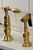 Kingston Brass KS1277TALBS Tudor Bridge Kitchen Faucet with Brass Sprayer, - Brushed Brass