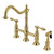 Kingston Brass KS1277TALBS Tudor Bridge Kitchen Faucet with Brass Sprayer, - Brushed Brass
