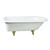 Kingston Brass Aqua Eden NHVCTND673123T7 66-Inch Cast Iron Roll Top Clawfoot Tub (No Faucet Drillings), White/- Brushed Brass