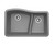 Swanstone 22 x 33 Granite Undermount Double Bowl Sink in Metallico - QU03322LS.173