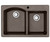 Swanstone 22 x 33 Granite Drop in Double Bowl Sink in Espresso - QZ03322DB.170