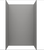Swanstone 36 x 50 x 72 Traditional Subway Tile Glue up Bathtub and Shower Wall Kit in Ash Gray - TSMK723650.203