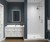 Swanstone TSMK843262.130 32 x 62 x 84 Traditional Subway Tile Glue up Shower Wall Kit in Ice