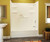 Swanstone 60 x 30 Solid Surface Alcove Right Hand Drain Four Piece Tub Shower in White - VP6030CTSR.010