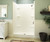 Swanstone  VP4834CS.018 48 x 34 Solid Surface Alcove Center Drain Four-Piece Shower in Bisque