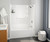 Swanstone VP6032CTSMINAL.010 60 x 32 Solid Surface Alcove Left Hand Drain Four Piece Tub Shower in White