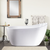Vanity Art VA6525 Freestanding Acrylic Bathtub With Slotted Overflow And Pop-Up Drain - White/Polished Chrome Trim