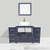 Vanity Art VA3130-54B 54 Inch Single Sink Bathroom Vanity Set With Engineered Marble Vanity Top With Soft Closing Doors And Drawers - Blue
