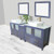 Vanity Art VA3136-84B 84 Inch Double Sink Bathroom Vanity Set With Engineered Marble Vanity Top With Soft Closing Doors And Drawers - Blue