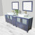 Vanity Art VA3136-96B 36 Inch Double Sink Bathroom Vanity Set With Engineered Marble Vanity Top With Soft Closing Doors And Drawers - Blue
