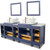 Vanity Art VA3124-84B 84 Inch Double Sink Bathroom Vanity Set With Engineered Marble Vanity Top With Soft Closing Doors And Drawers - Blue