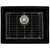Ruvati 24-inch Fireclay Undermount / Drop-in Topmount Kitchen Sink Single Bowl - Glossy Black - RVL2420BK