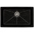 Ruvati 30-inch Fireclay Undermount / Drop-in Topmount Kitchen Sink Single Bowl - Glossy Black - RVL3030BK