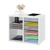 Alpine  ADI500-12-WHI 12-Compartment Wood Adjustable Paper Sorter Literature File Organizer, White