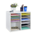 Alpine  ADI500-12-WHI 12-Compartment Wood Adjustable Paper Sorter Literature File Organizer, White