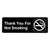 Alpine  ALPSGN-37-5 9 in. x 3 in. Thank You for Not Smoking Sign 5 Pack