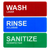 Alpine  ALPSGN-41-18pk 9 in. x 3 in. Wash Rinse Sanitize Sign 18 Pack