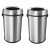 Alpine  ALP470-65L-2PK 17 Gal. Stainless Steel Heavy-Gauge Brushed Open Top Commercial Trash Can 2 pack